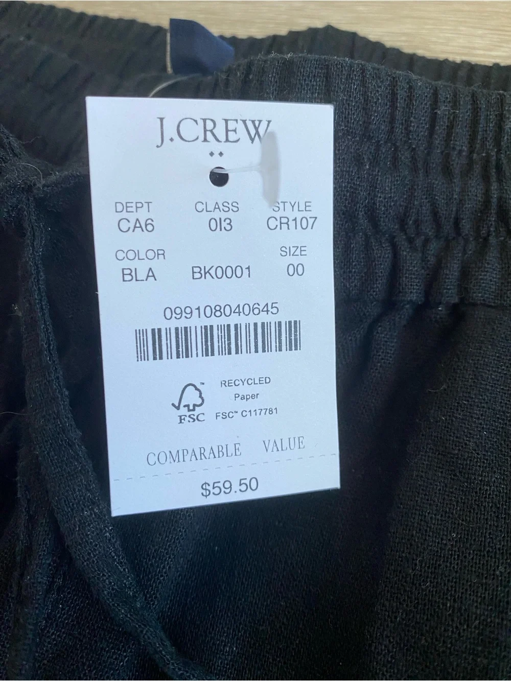 Women’s J.Crew Black Linen Shorts